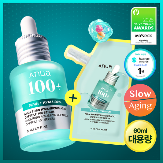 Anua PDRN Hyaluronic Acid Capsule 100 Serum 30ml + 30 ml refill