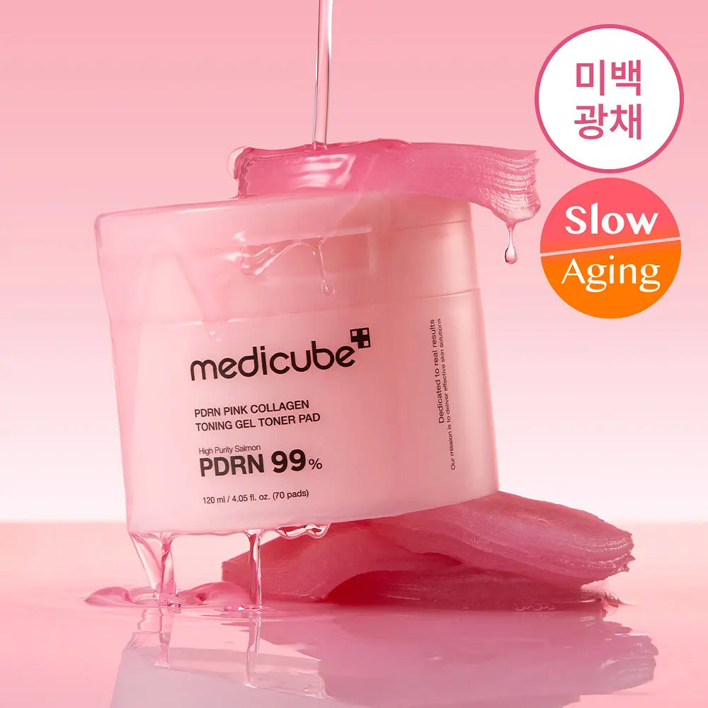 Medicube PDRN Pink Collagen Toning Gel Toner Pad 70P Set (+10P)