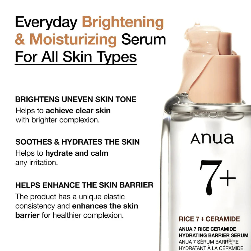 Anua Rice Ceramide 7 Hydrating Barrier Serum | Nourishing Serum for Dry & Sensitive Skin