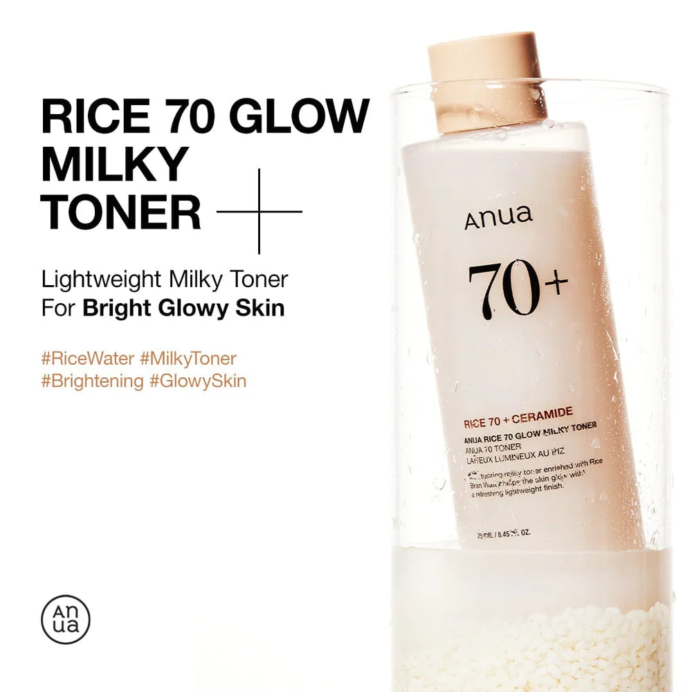 Anua Rice 70 Glow Milky Toner | Brightening & Hydrating Toner for Glowing Skin